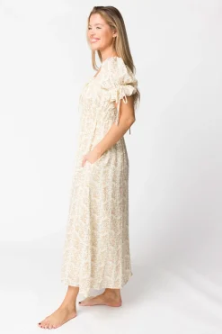 Clearance Worth Collective Savanna Steppe 100% Cotton Dress in Taupe - Bump Friendly & Inclusive