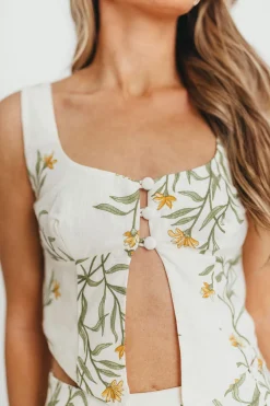 New Worth Collective Sawyer Vest Tank and Maxi Skirt Set in Cream Floral