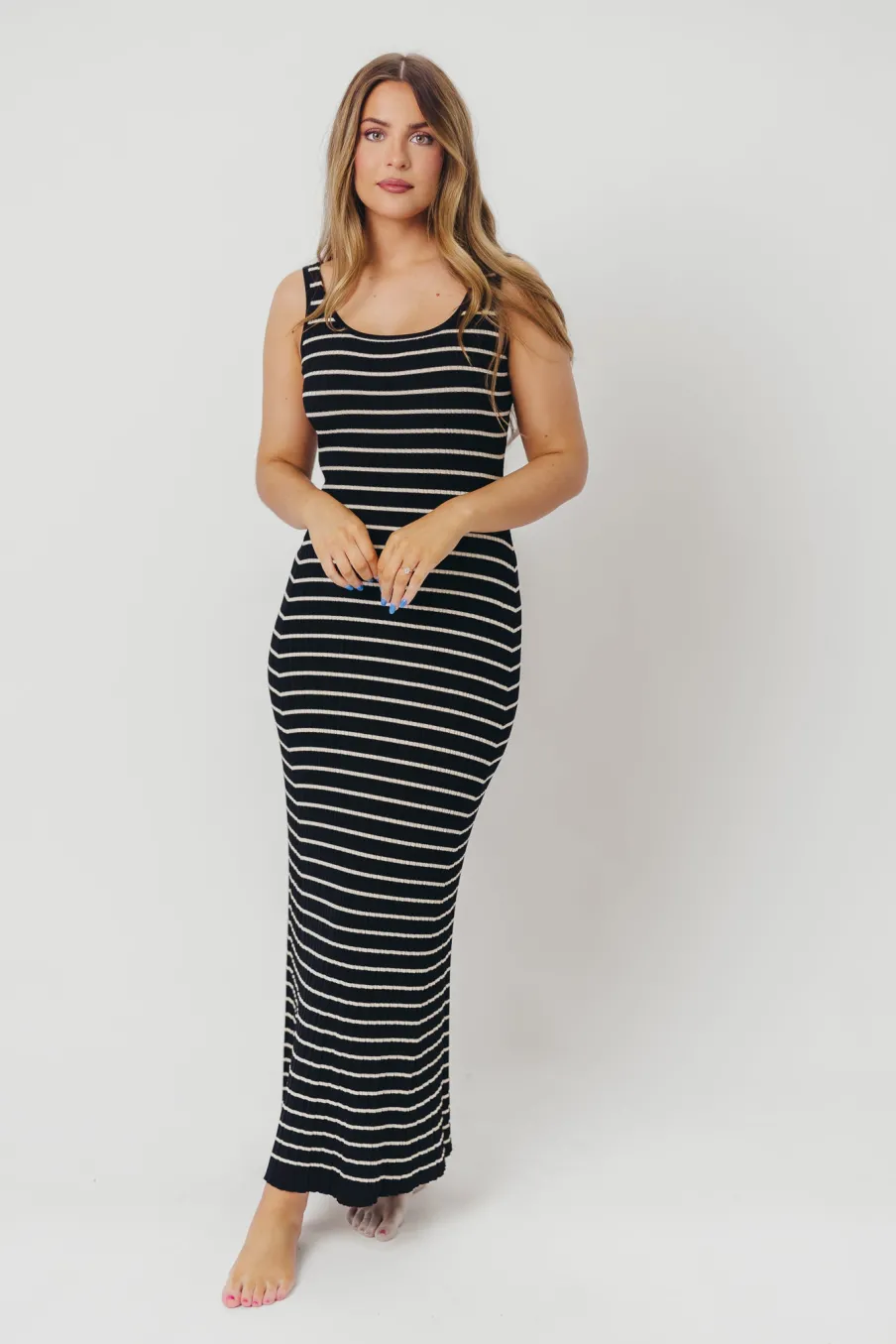 Best Worth Collective Scarlett Tank Maxi Dress in Black/Cream