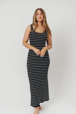 Best Worth Collective Scarlett Tank Maxi Dress in Black/Cream