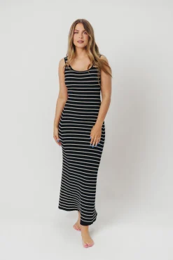 Best Worth Collective Scarlett Tank Maxi Dress in Black/Cream