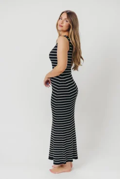 Best Worth Collective Scarlett Tank Maxi Dress in Black/Cream