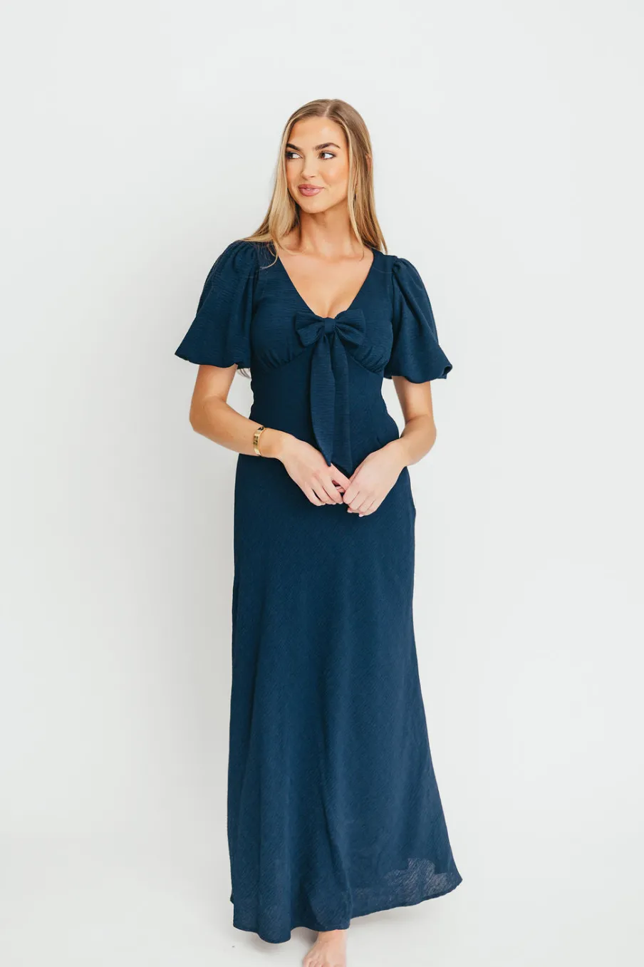 Sale Worth Collective Selena Bow Front Maxi Dress in Navy