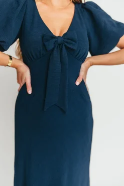 Sale Worth Collective Selena Bow Front Maxi Dress in Navy