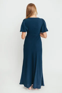 Sale Worth Collective Selena Bow Front Maxi Dress in Navy