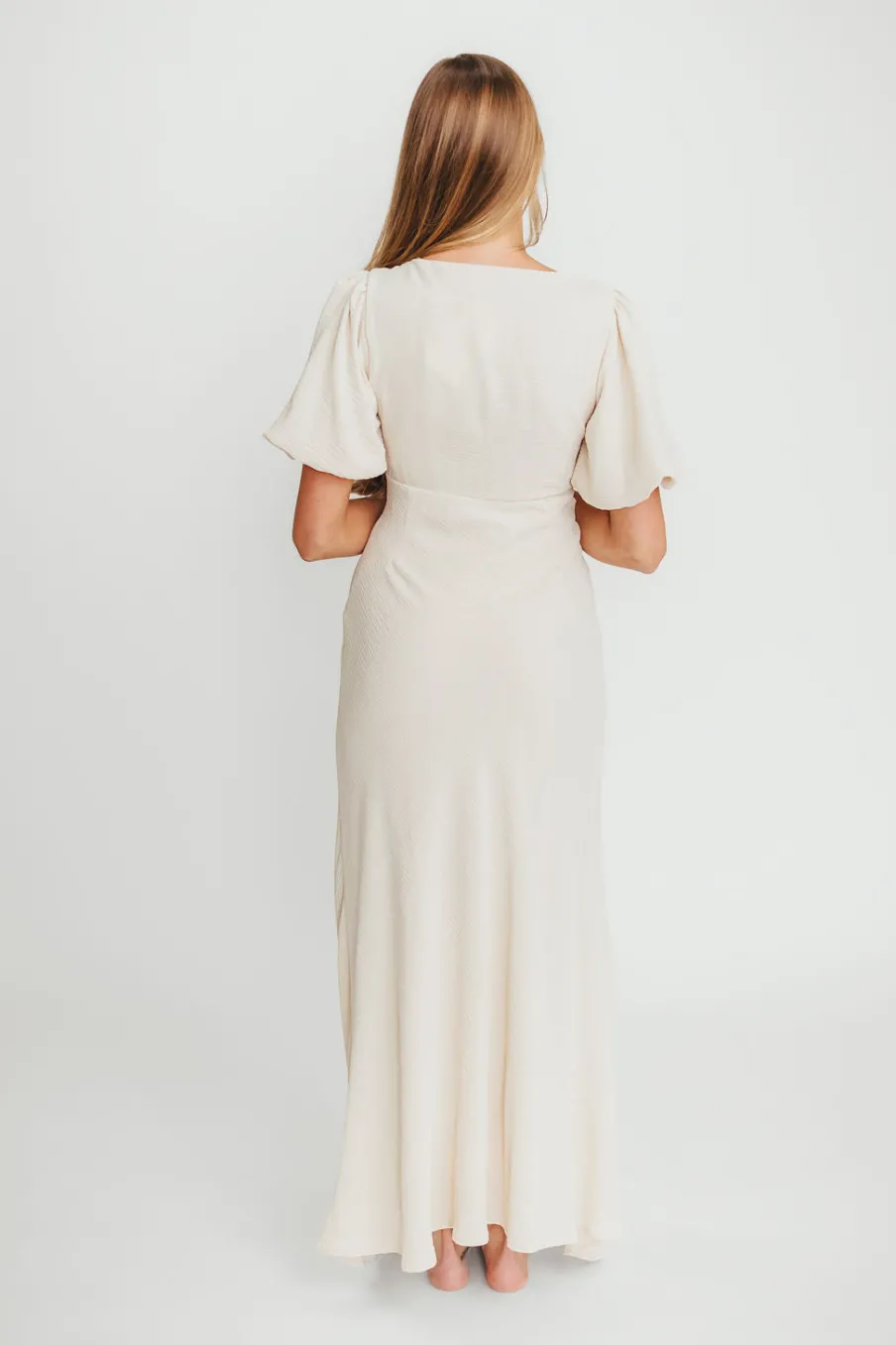 Fashion Worth Collective Selena Bow Front Maxi Dress in Ivory