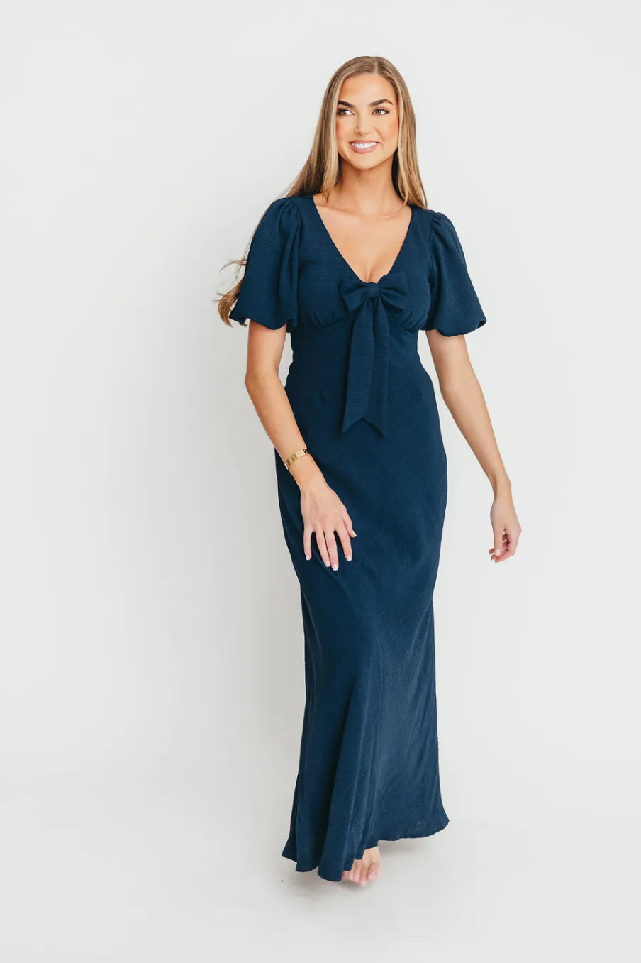 Sale Worth Collective Selena Bow Front Maxi Dress in Navy