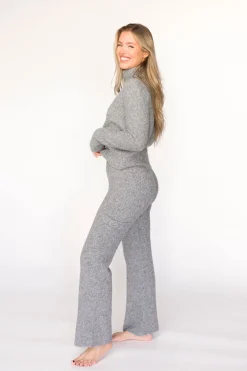 Best Worth Collective Shae Sweater Top and Pants Set in Heather Grey