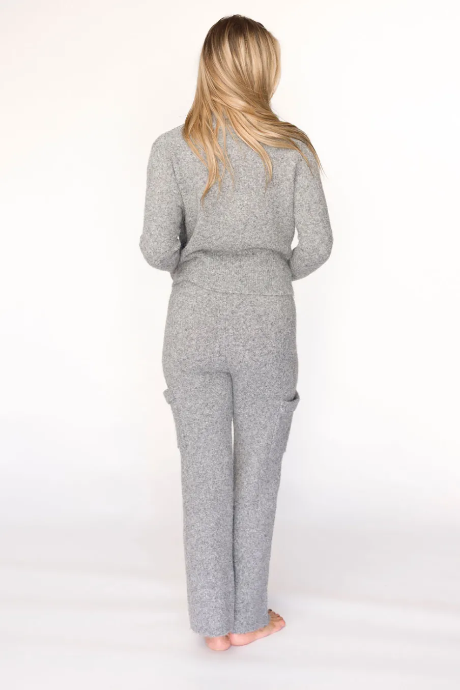 Best Worth Collective Shae Sweater Top and Pants Set in Heather Grey