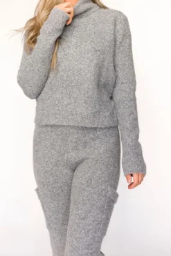 Best Worth Collective Shae Sweater Top and Pants Set in Heather Grey