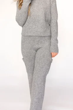 Best Worth Collective Shae Sweater Top and Pants Set in Heather Grey