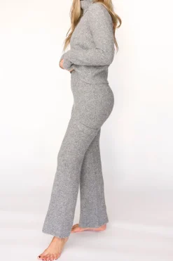 Best Worth Collective Shae Sweater Top and Pants Set in Heather Grey