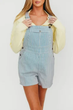 Sale Worth Collective Shannon Overalls in Denim/White