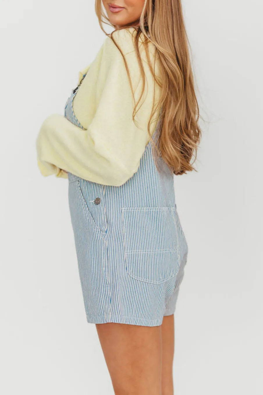 Sale Worth Collective Shannon Overalls in Denim/White