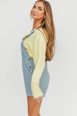 Sale Worth Collective Shannon Overalls in Denim/White