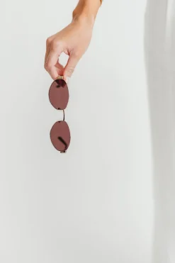 Online Worth Collective Soho Womens Oval Sunglasses in Gold/Brown