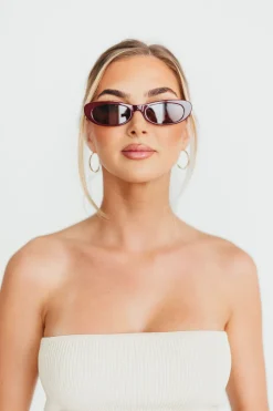 Hot Worth Collective Sophie Acetate Cat Eye Sunglasses in Burgundy
