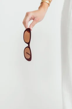 Hot Worth Collective Sophie Acetate Cat Eye Sunglasses in Burgundy