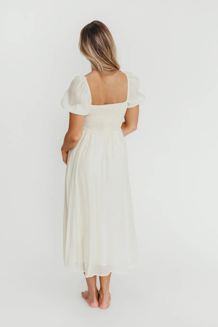 Hot Worth Collective Stevie Bustier Midi Dress in Cream