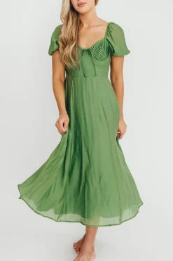 Online Worth Collective Stevie Bustier Midi Dress in Green