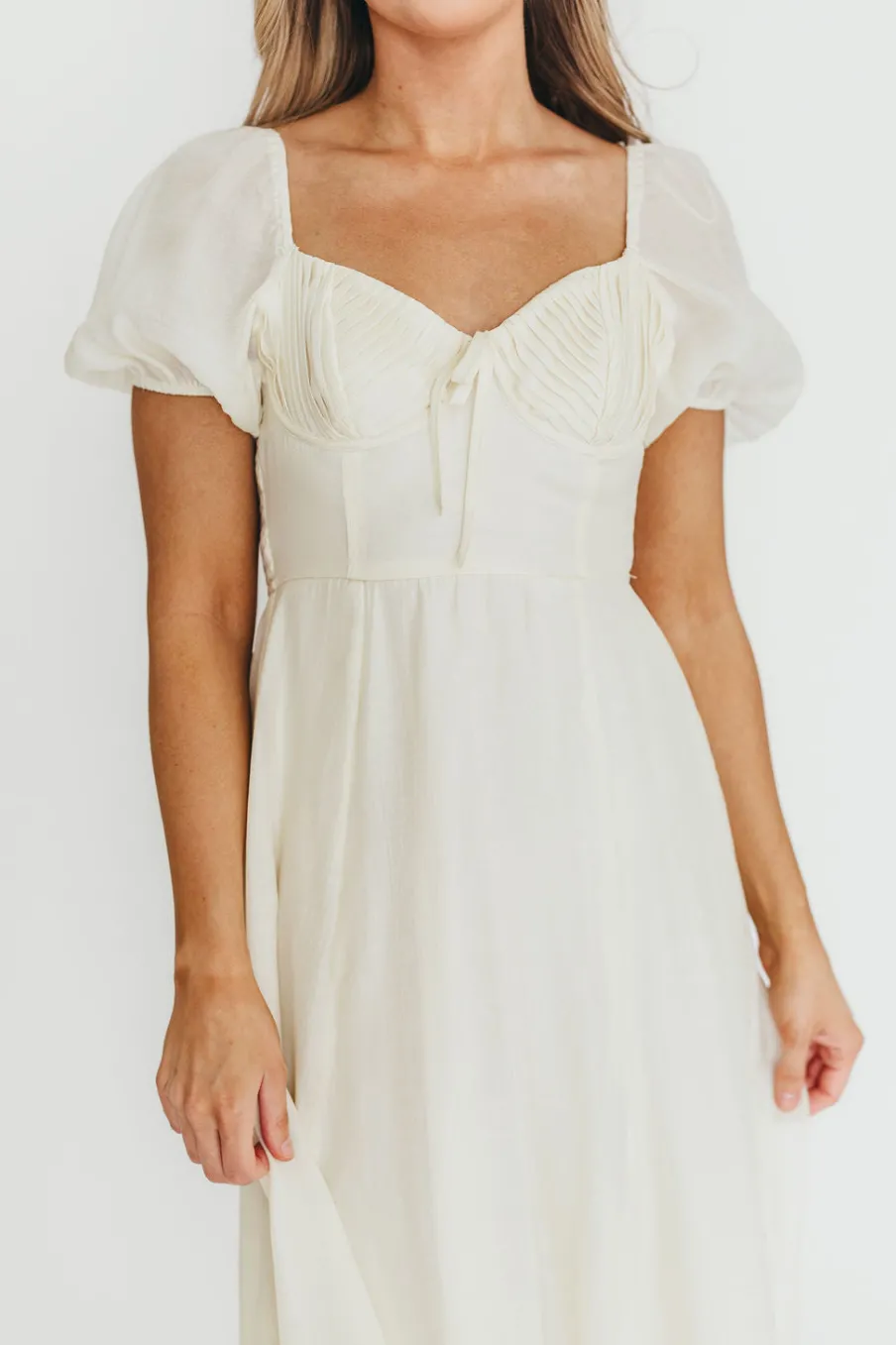 Hot Worth Collective Stevie Bustier Midi Dress in Cream