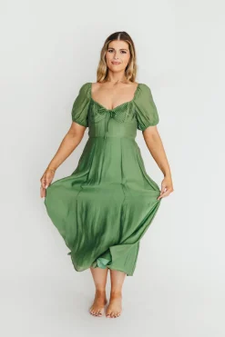 Online Worth Collective Stevie Bustier Midi Dress in Green