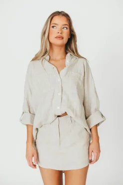 Online Worth Collective Suki Linen Skort in Linen