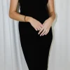 Outlet Worth Collective Sunny Non-Slip Strapless Midi Dress in Black