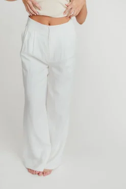 Clearance Worth Collective Sylvia Wide Leg Trousers in Off-White