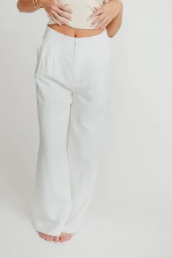 Clearance Worth Collective Sylvia Wide Leg Trousers in Off-White