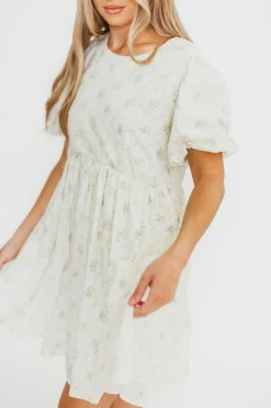 Sale Worth Collective Tess Floral Mini Dress in Lemon