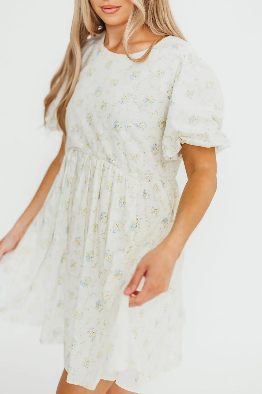 Sale Worth Collective Tess Floral Mini Dress in Lemon