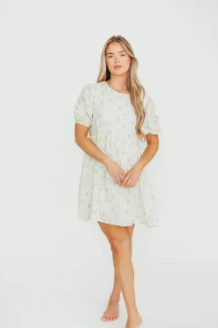 Sale Worth Collective Tess Floral Mini Dress in Lemon