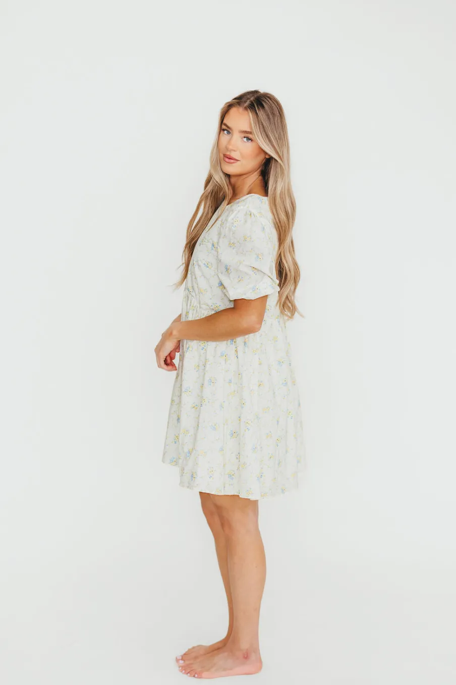 Sale Worth Collective Tess Floral Mini Dress in Lemon