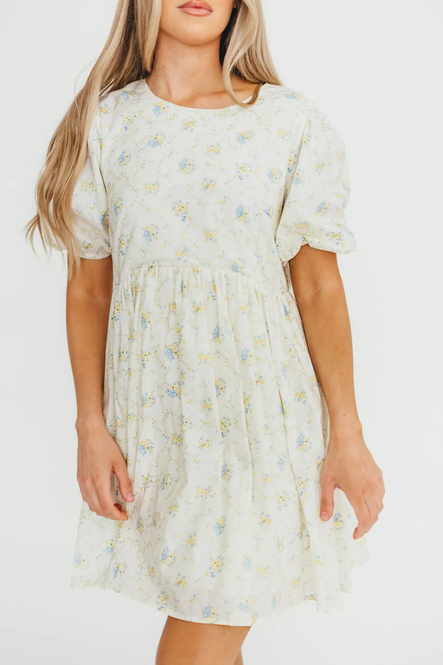 Sale Worth Collective Tess Floral Mini Dress in Lemon