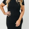 Outlet Worth Collective The Charlie Ribbed Maxi Dress in Black
