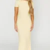 Outlet Worth Collective The Charlie Ribbed Maxi Dress in Butter Yellow - Bump Friendly (Restoc