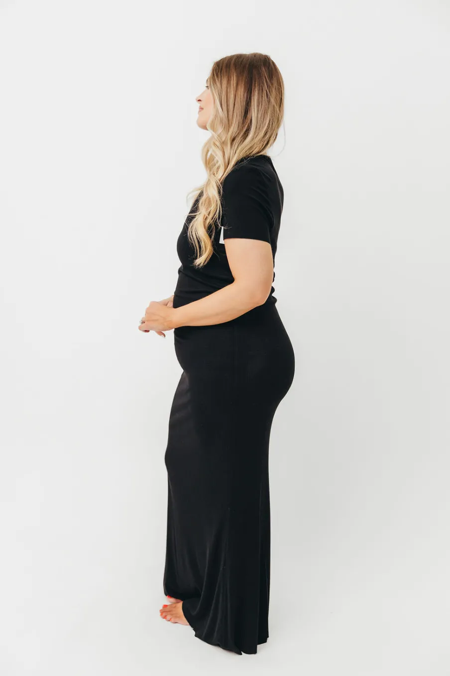 Outlet Worth Collective The Charlie Ribbed Maxi Dress in Black