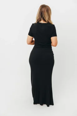 Outlet Worth Collective The Charlie Ribbed Maxi Dress in Black