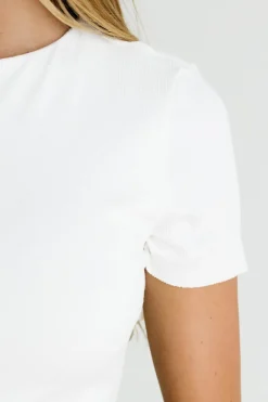 New Worth Collective The Charlie Ribbed Maxi Dress in White - Bump Friendly