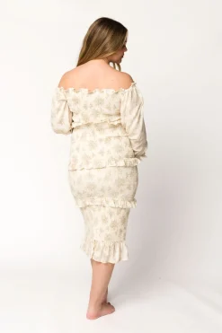 Discount Worth Collective The Chloe Midi Dress in Brown - Bump Friendly