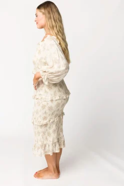 Discount Worth Collective The Chloe Midi Dress in Brown - Bump Friendly