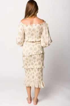 Discount Worth Collective The Chloe Midi Dress in Brown - Bump Friendly