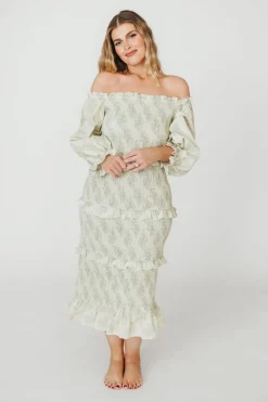Outlet Worth Collective The Chloe Midi Dress in Sage - Bump Friendly