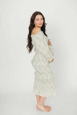 Outlet Worth Collective The Chloe Midi Dress in Sage - Bump Friendly