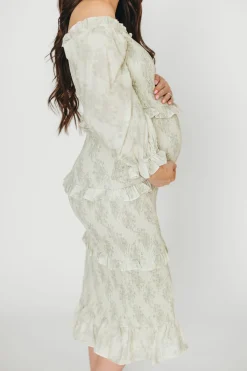 Outlet Worth Collective The Chloe Midi Dress in Sage - Bump Friendly