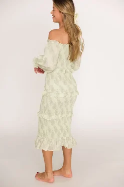 Outlet Worth Collective The Chloe Midi Dress in Sage - Bump Friendly