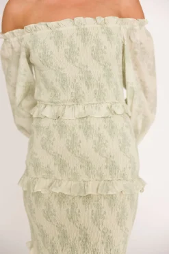Outlet Worth Collective The Chloe Midi Dress in Sage - Bump Friendly