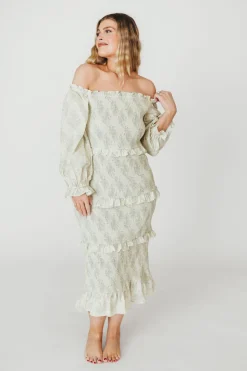 Outlet Worth Collective The Chloe Midi Dress in Sage - Bump Friendly