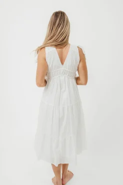 Outlet Worth Collective The Ellice Dress in White - 100% Cotton